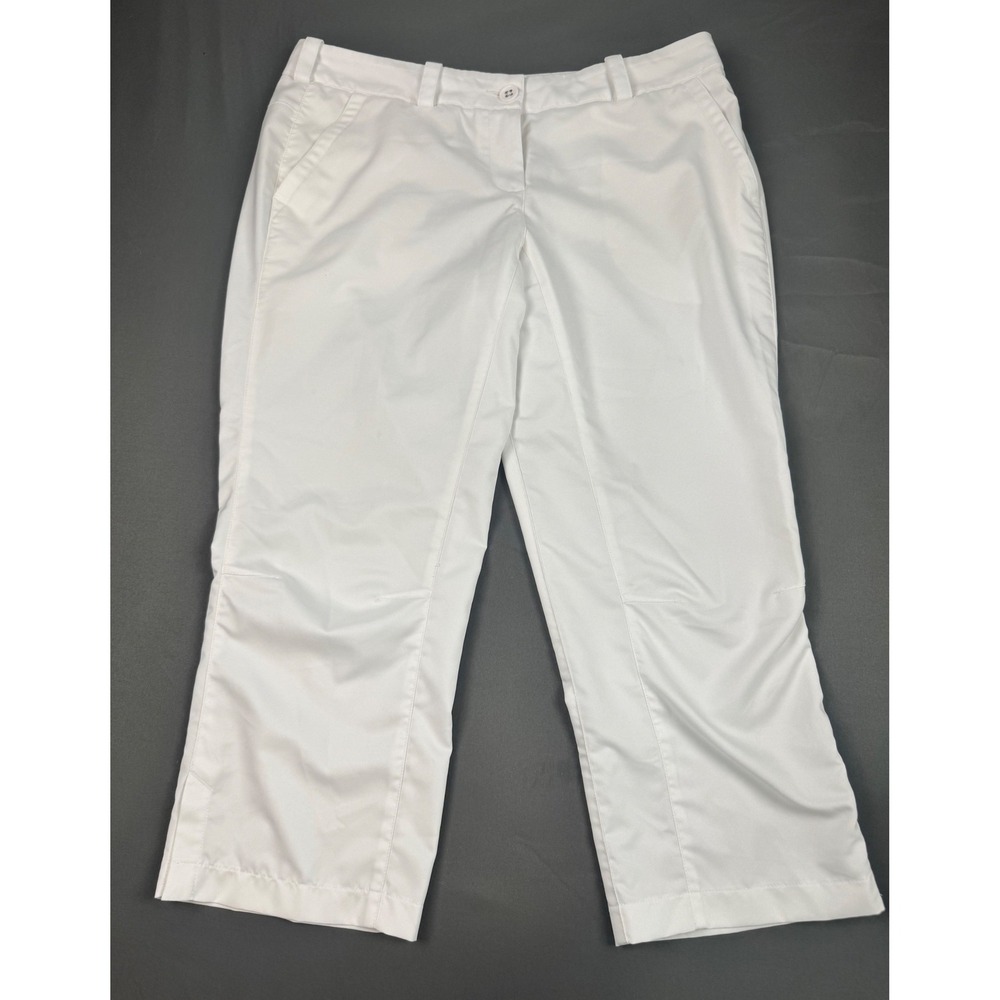 Nike Golf Tour Performance Dri-FIT Crop Pants Womens 10 White Golf Lightweight